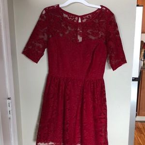 Size 7 red lace dress.